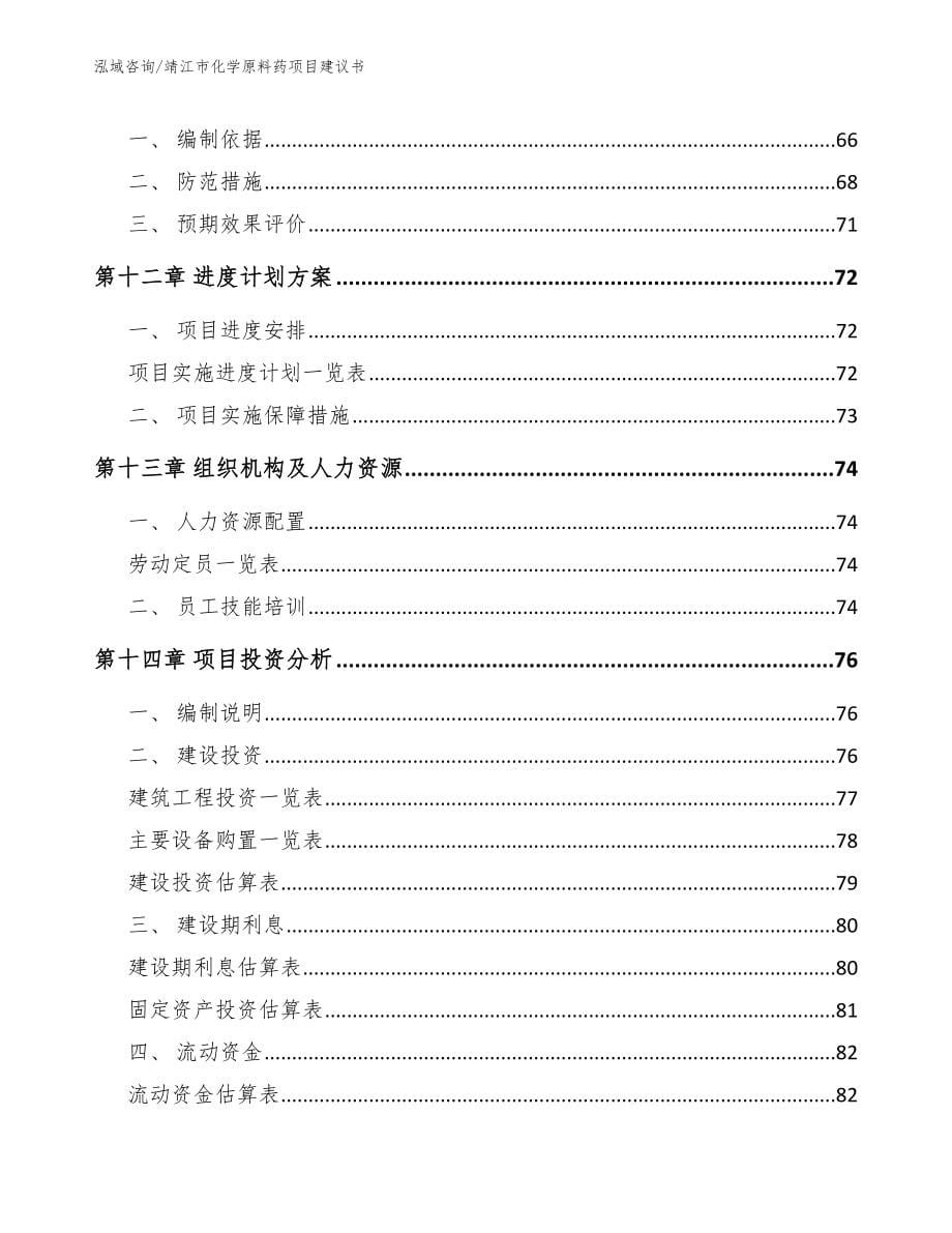 靖江市化学原料药项目建议书_范文参考_第5页