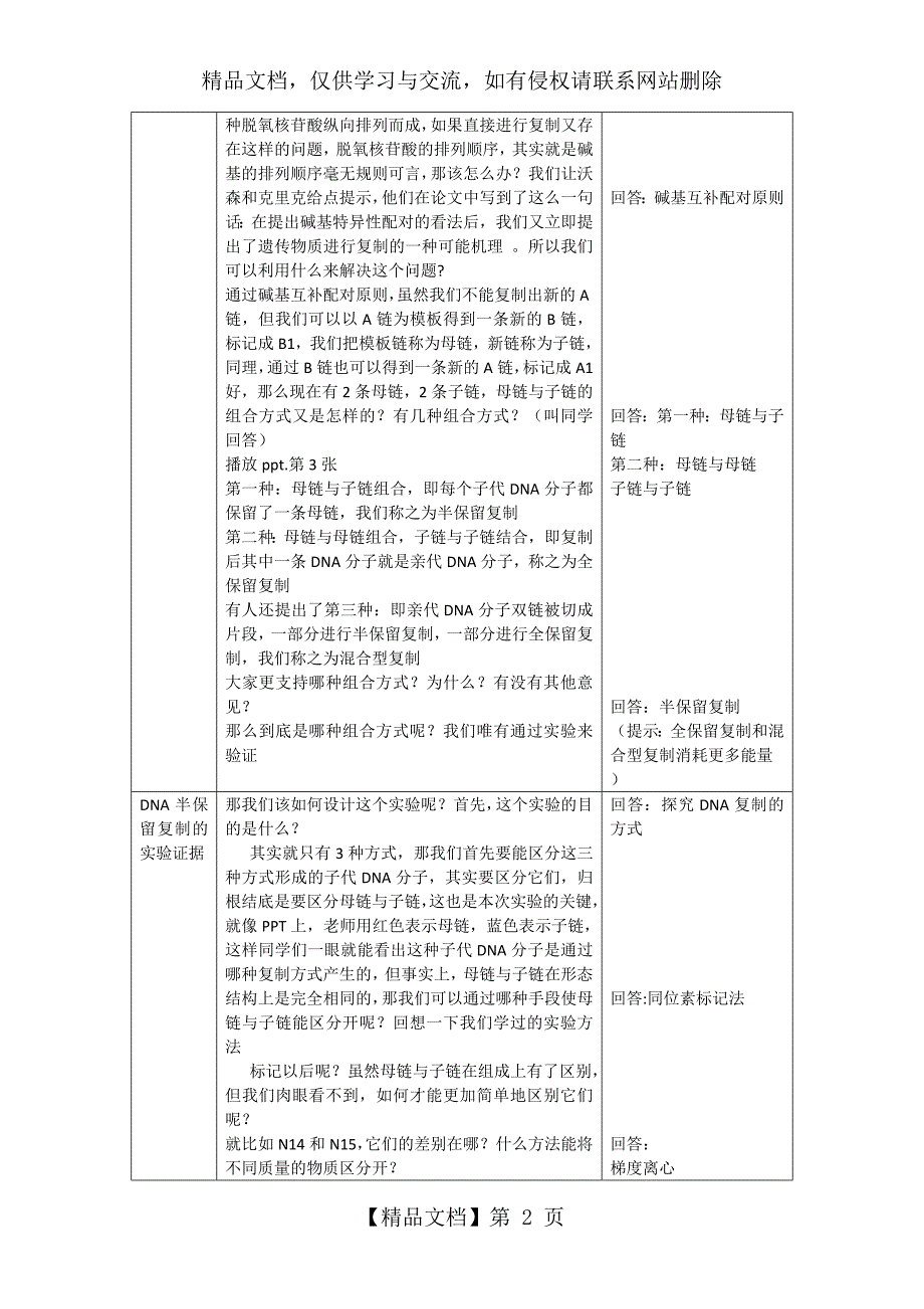 DNA的复制教案_第2页