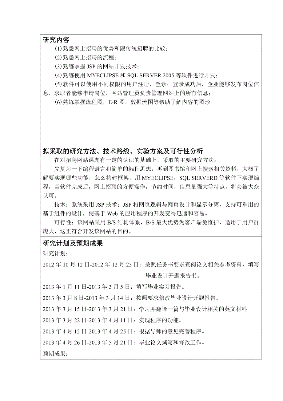 基于JSP的校园招聘网站设计开题报告.doc_第3页