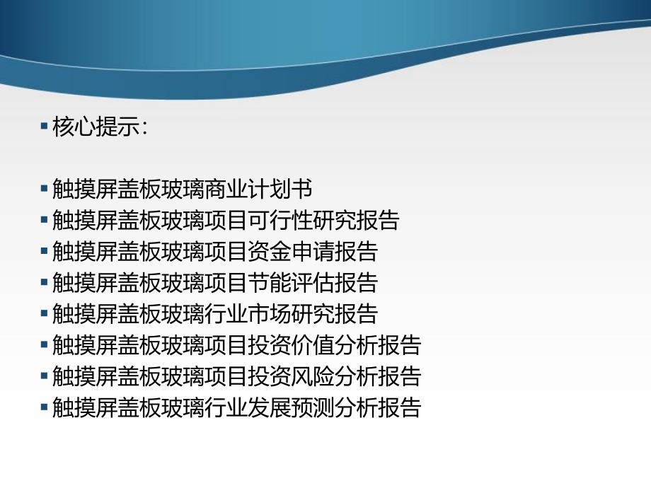 触摸屏盖板玻璃项目可行性研究报告课件_第2页