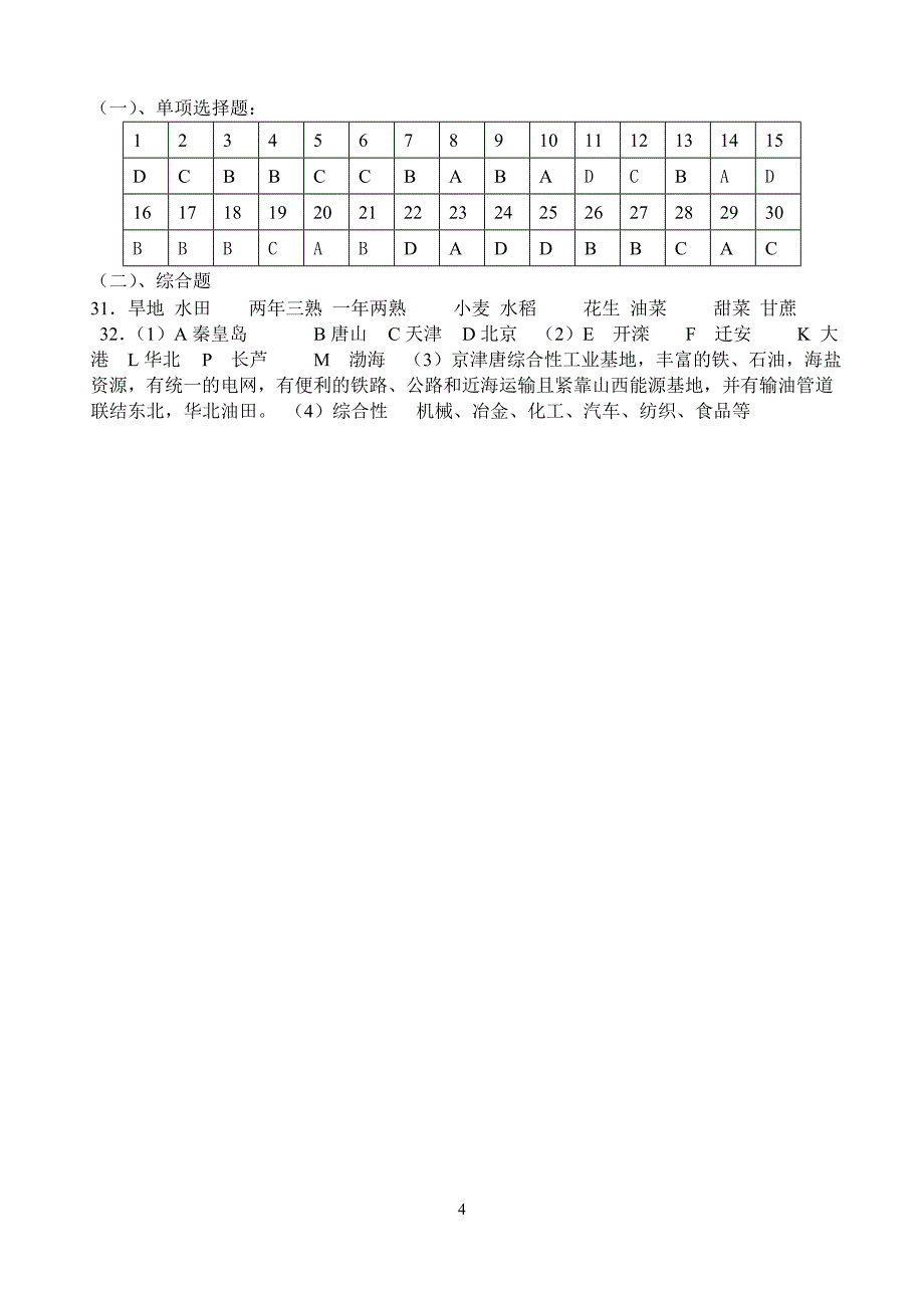 《农业、工业、交通、商业、旅游》检测题2.doc_第4页