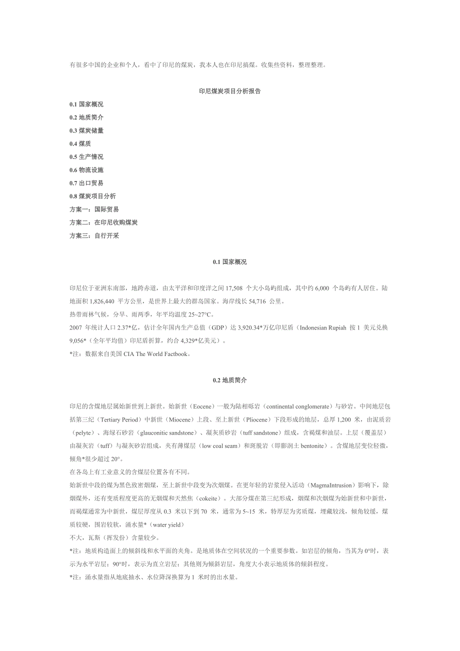印尼煤炭项目分析报告_第1页