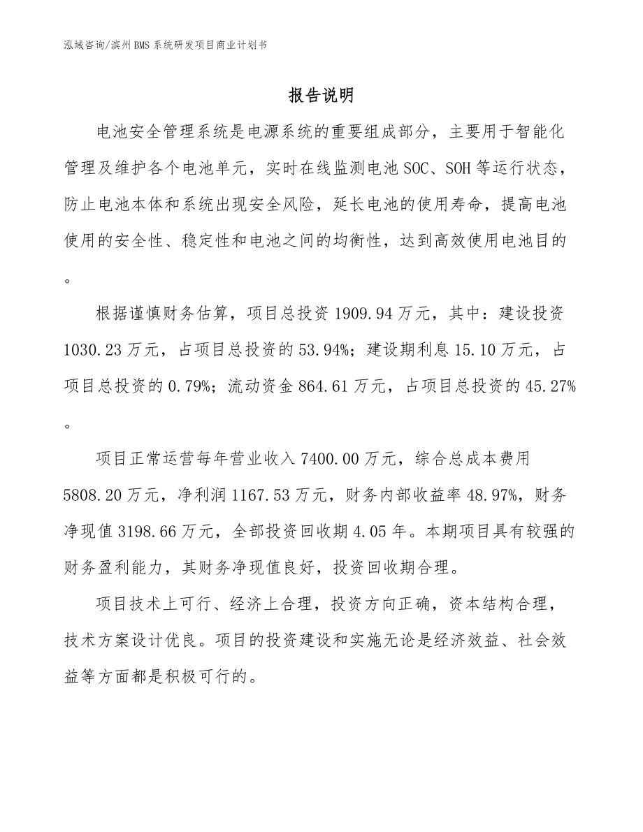 滨州BMS系统研发项目商业计划书_第2页