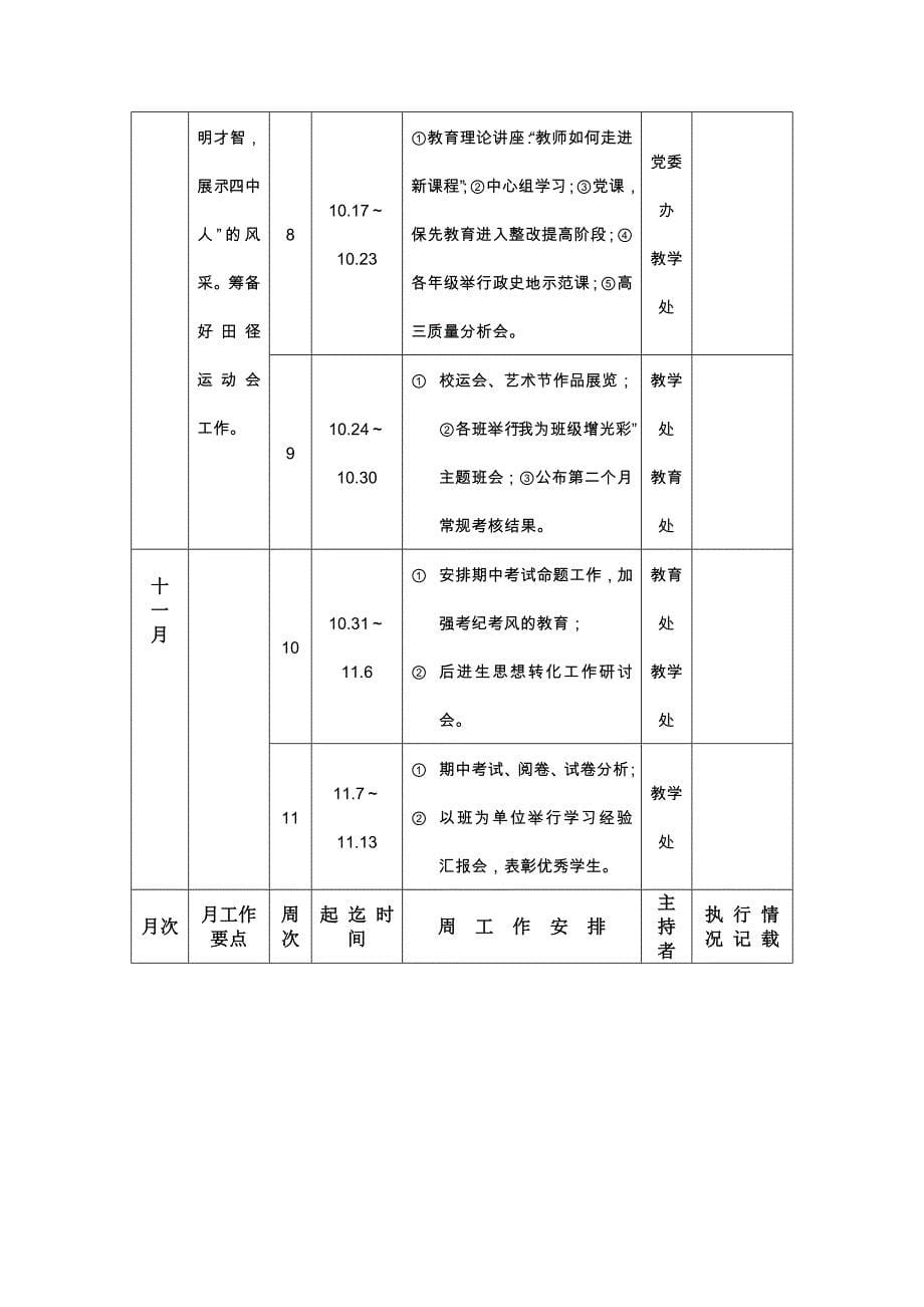 湖南省永州市第四中学2010年下期校历(试行).doc_第5页