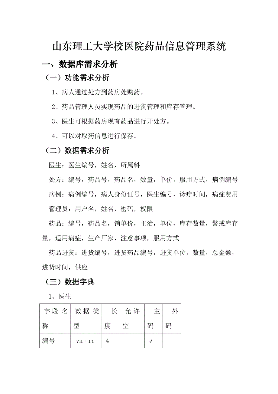 医院药品管理系统设计_第1页