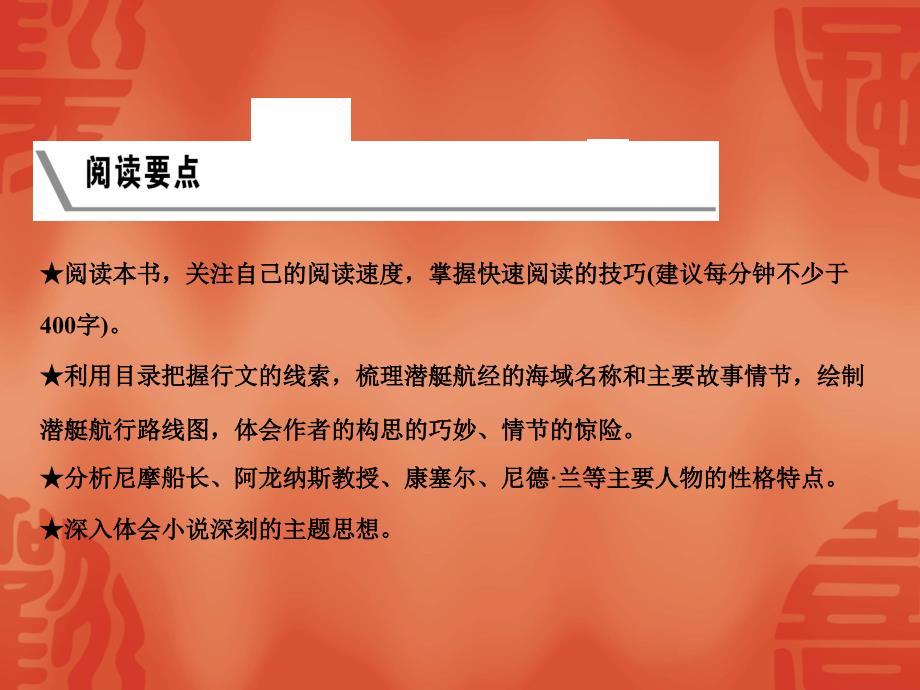 浙江中考语文总复习ppt课件：名著导与练-海底两万里_第2页