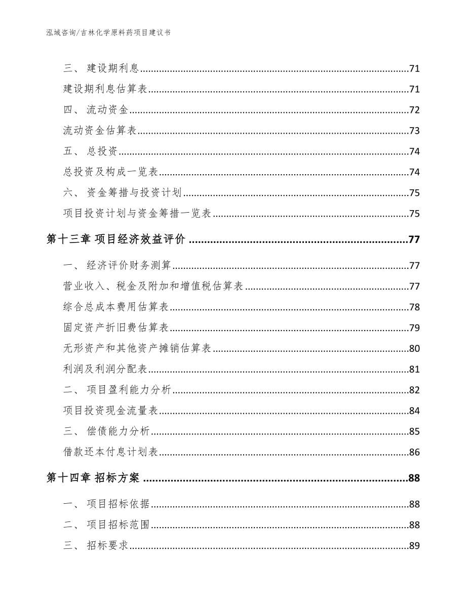 吉林化学原料药项目建议书_第5页