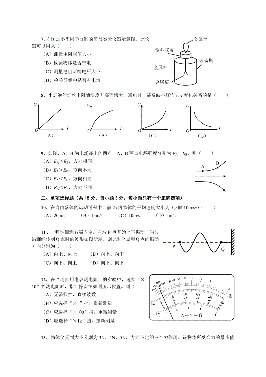 2015年上海高中物理会考试卷.docx_第2页