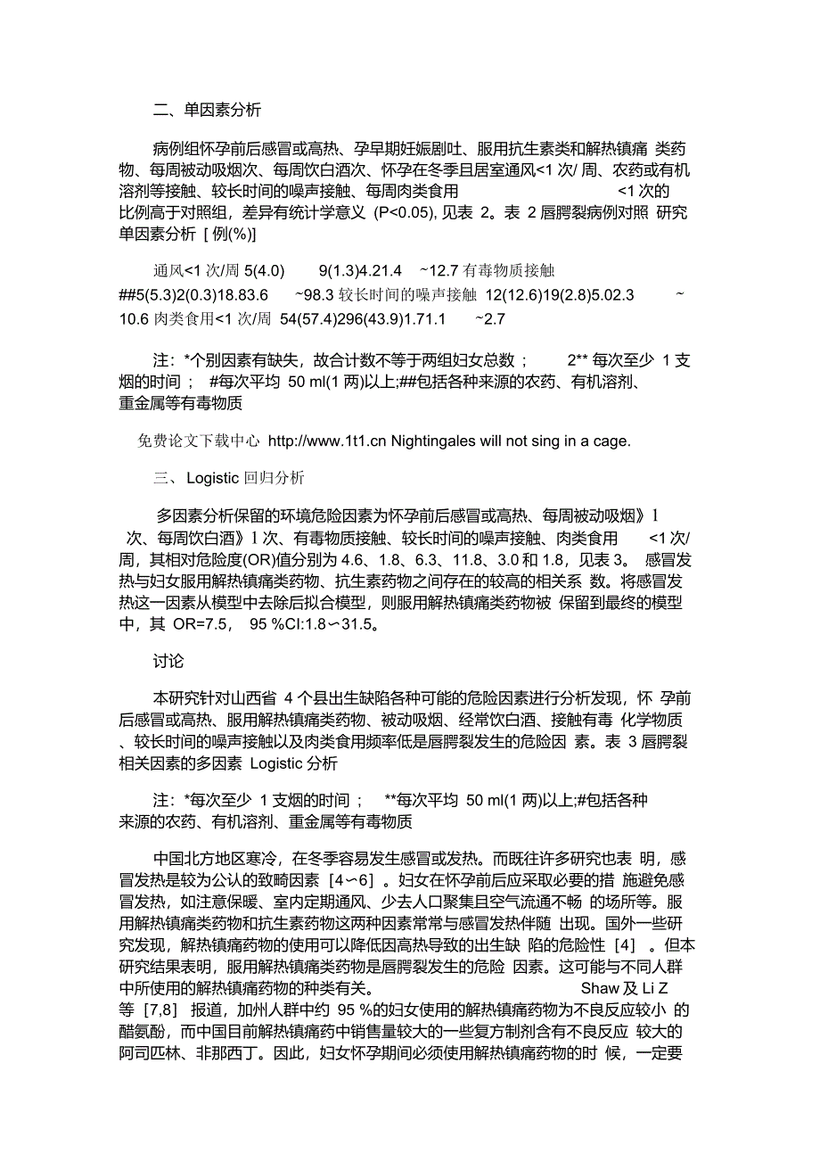 关于山西省4县唇腭裂环境危险因素调查讲解_第4页