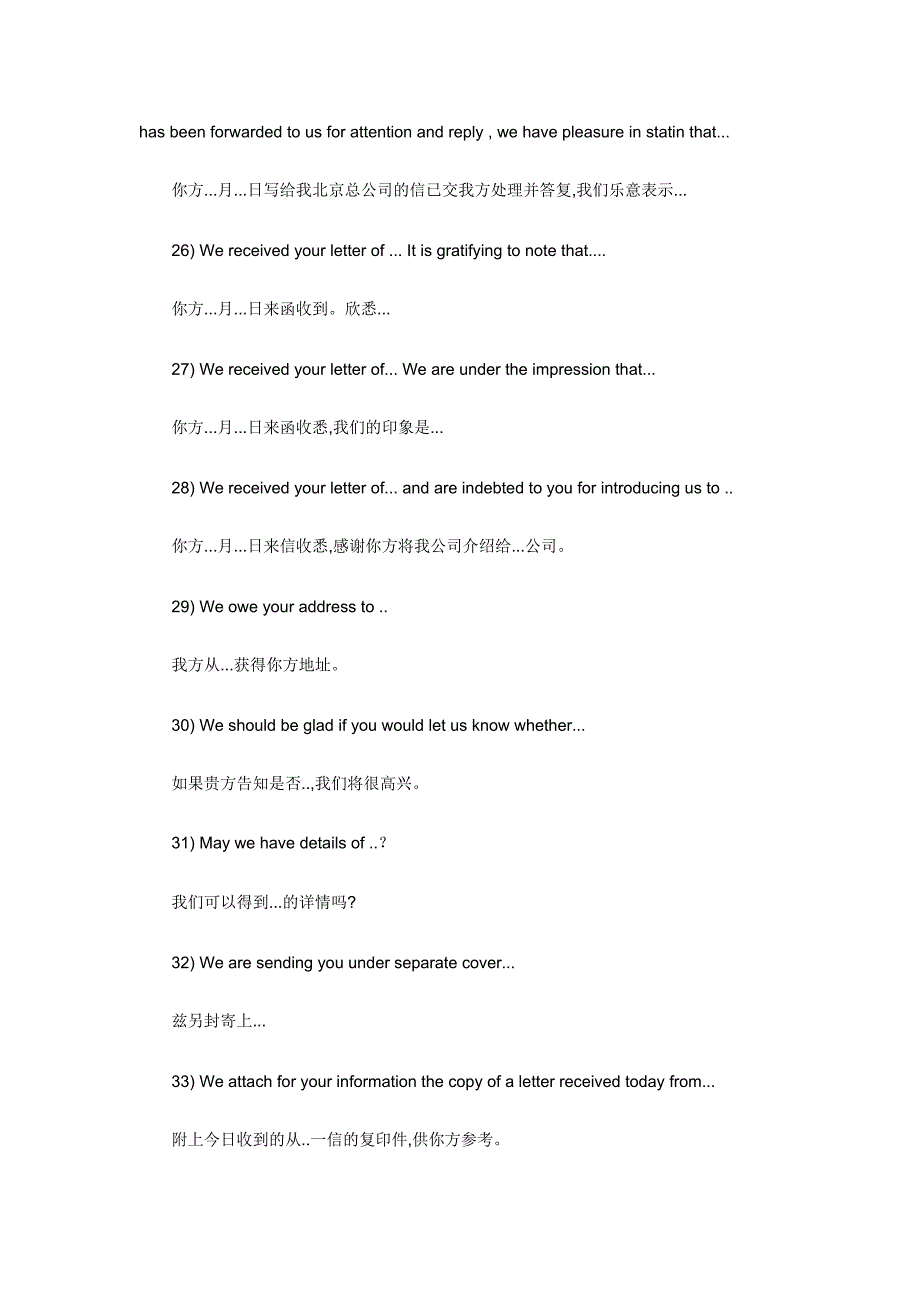 外贸函电非常有用的英语句子_第4页