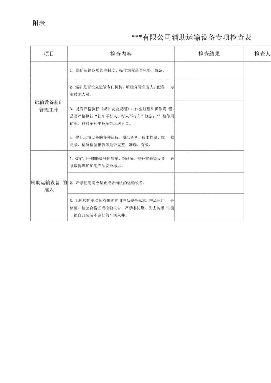 辅助运输设备专项检查方案_第5页