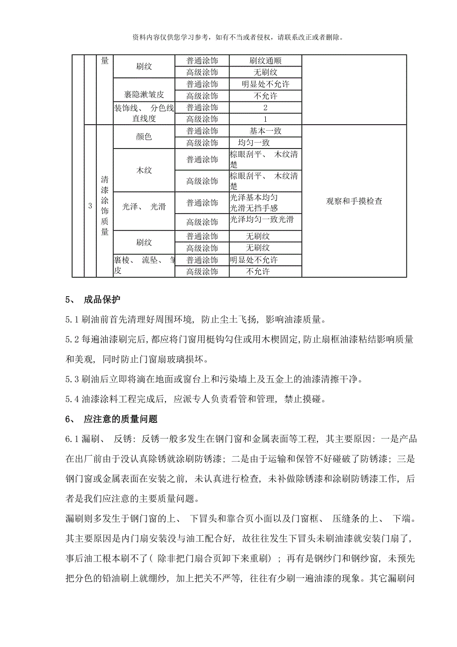 金属表面施涂混色油漆涂料施工工程样本.doc_第4页