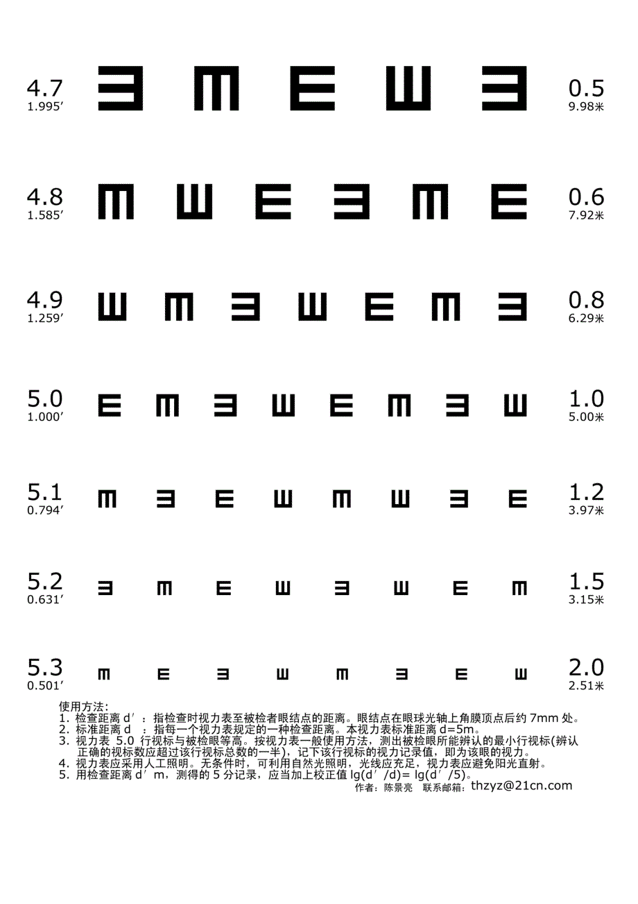 标准对数视力表A4打印版_第3页