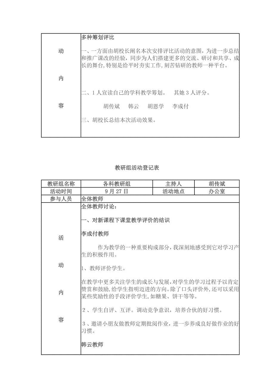 教研组活动记录表_第5页