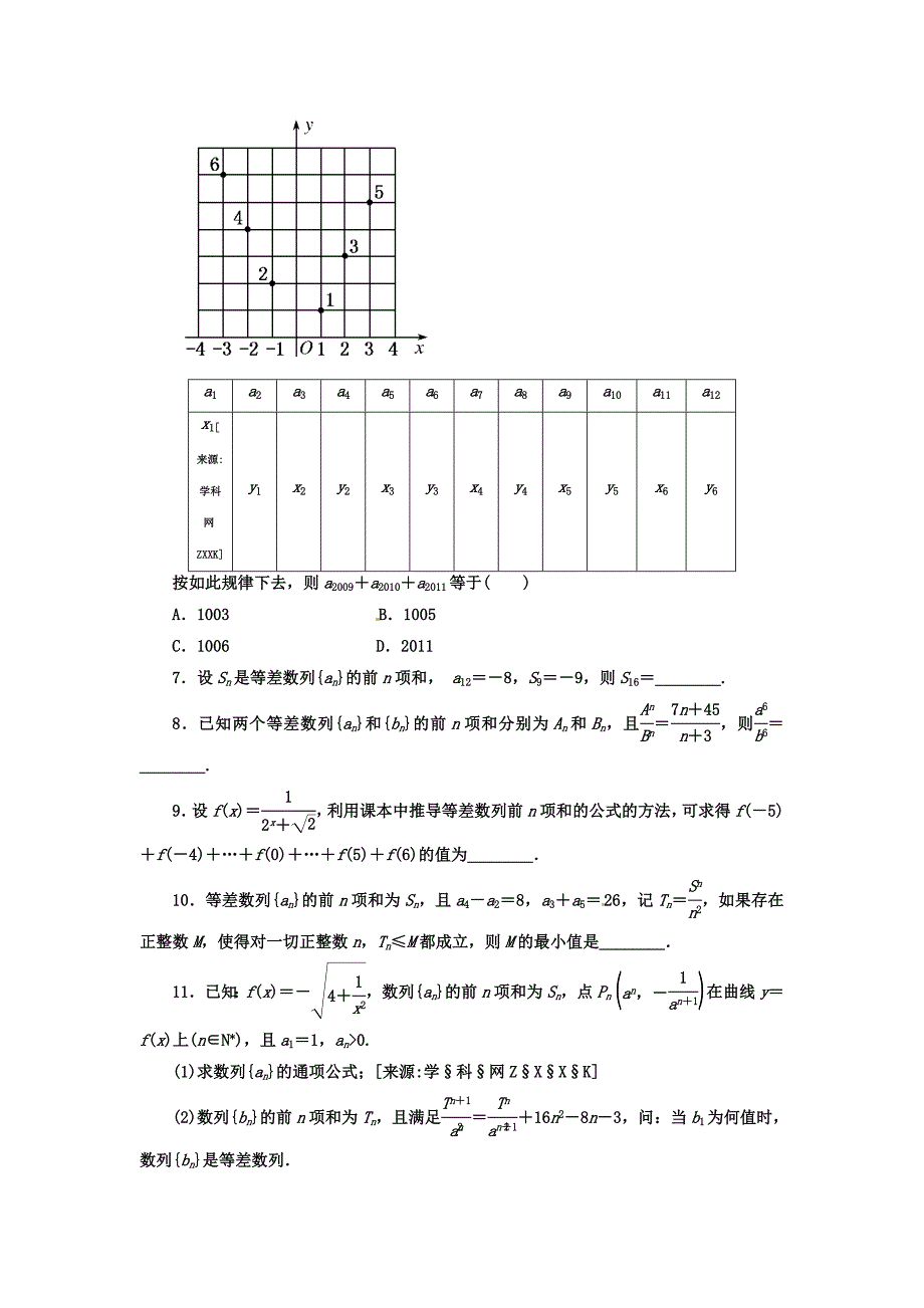 2012届高三数学一轮复习基础导：5.2等差数列.doc_第4页