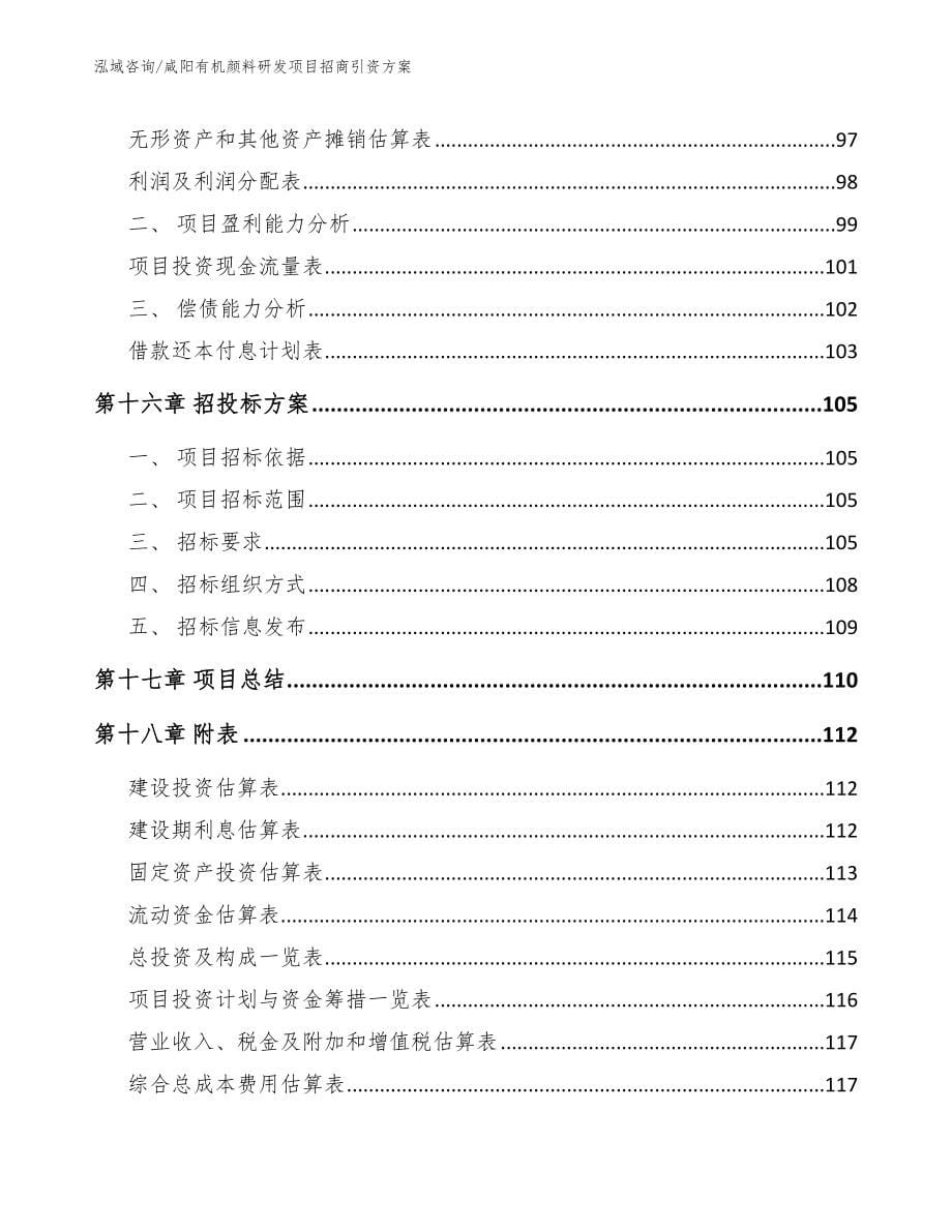 咸阳有机颜料研发项目招商引资方案（模板参考）_第5页