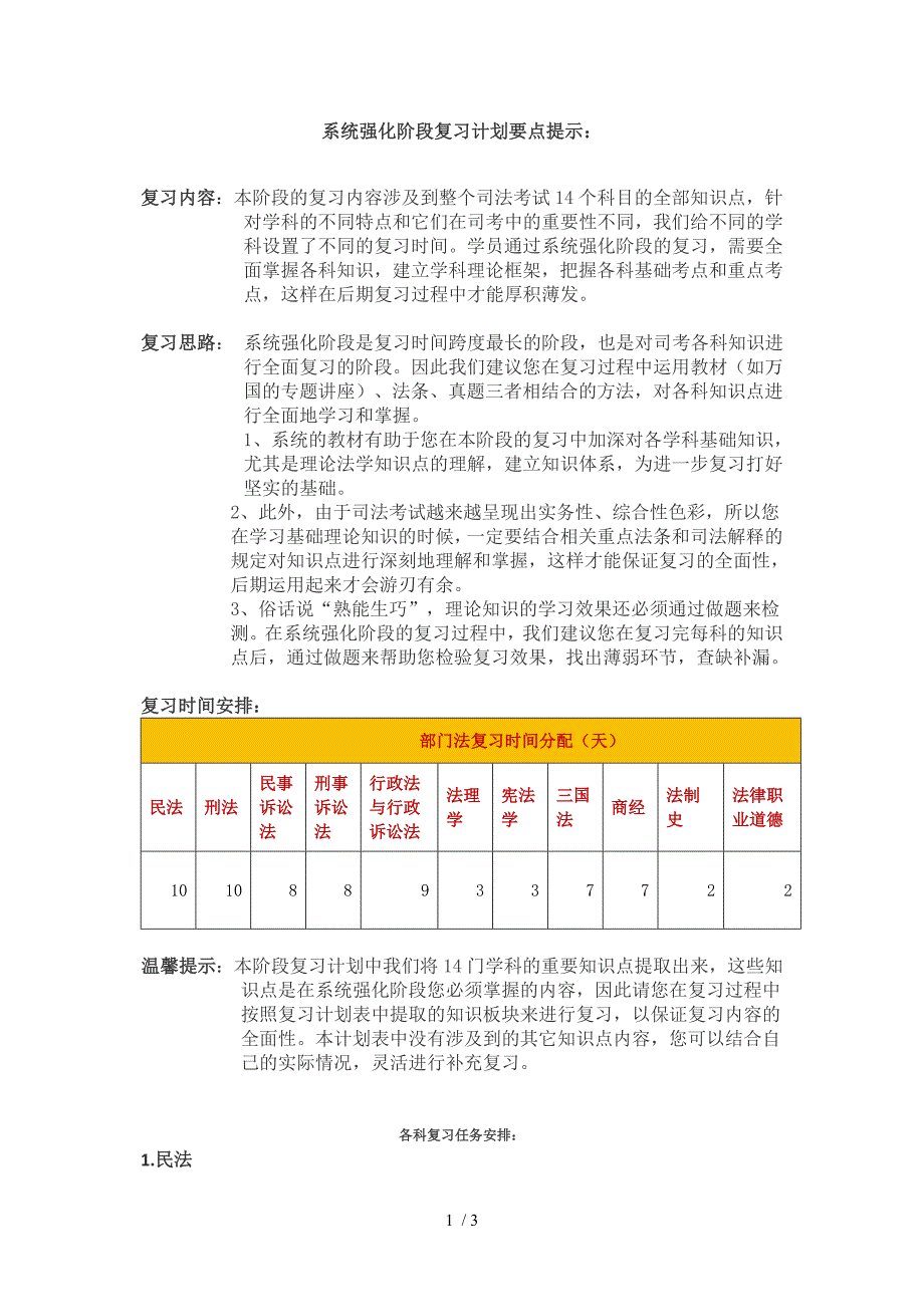 系统强化阶段复习计划要点提_第1页