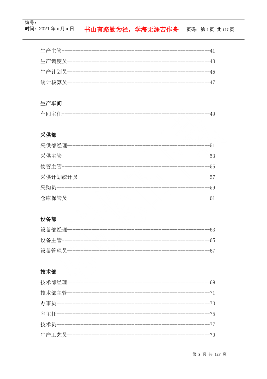 某某机械公司职位说明书汇编_第3页