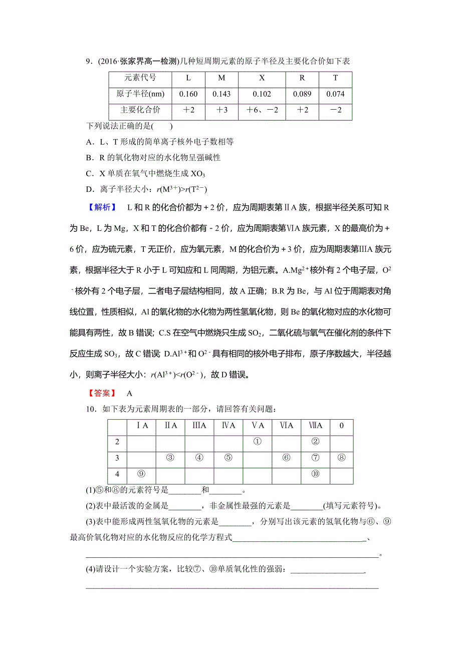 新编高中化学鲁教版必修2学业分层测评：第1章 原子结构与元素周期律6 Word版含解析_第4页