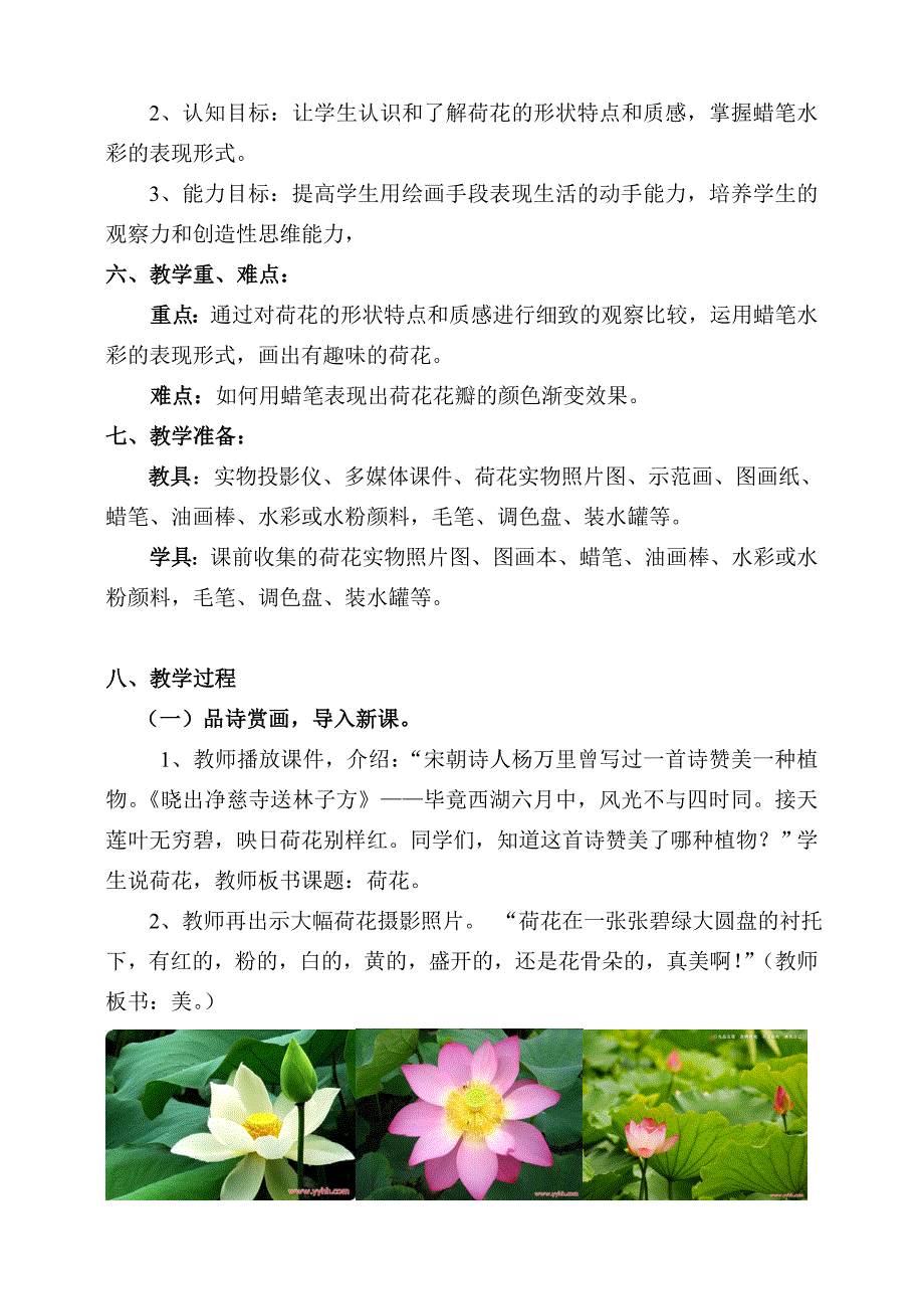 美术教案荷花美_第3页