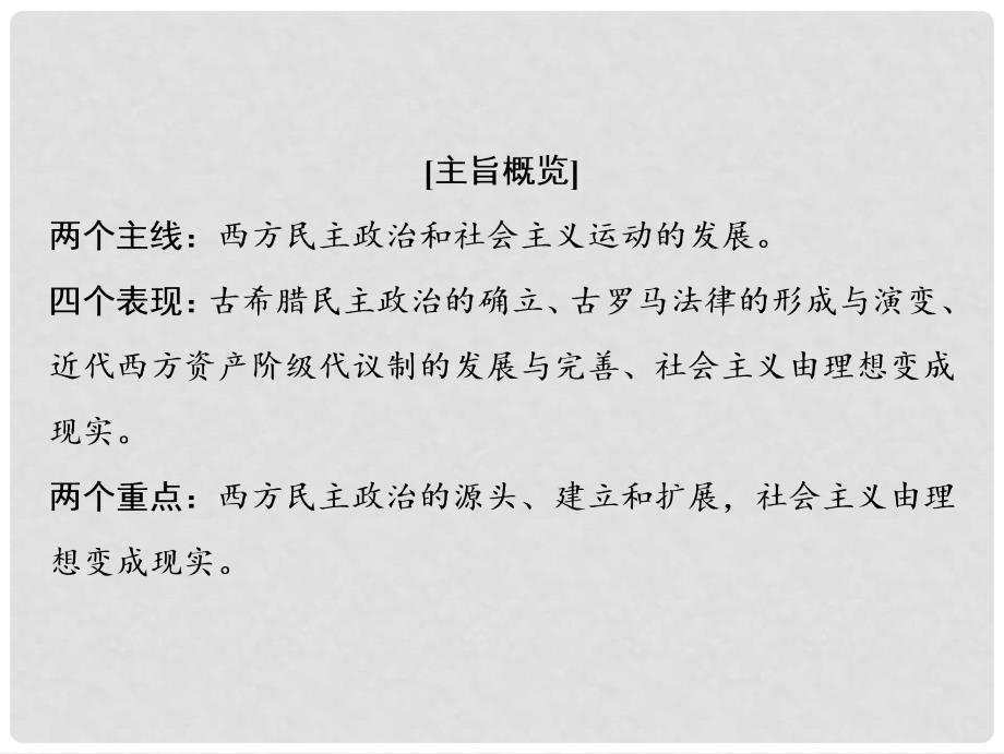 高考历史一轮复习 第二单元 西方的民主政治和社会主义制度的建立单元总结课件 新人教版_第3页