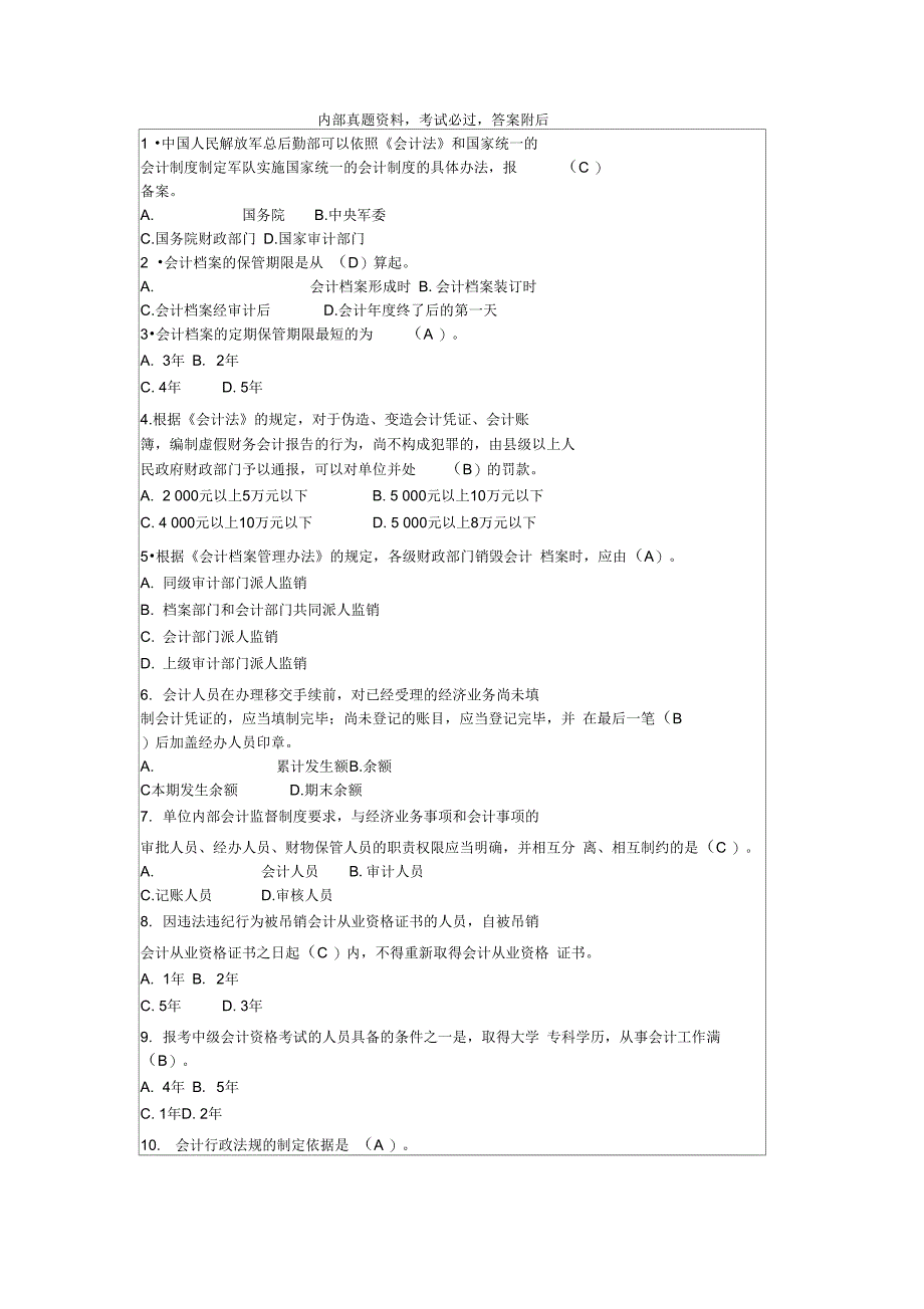 2015会计从业资格考试题库练习一5P_第3页