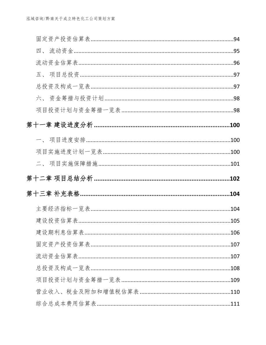 黔南关于成立特色化工公司策划方案【范文模板】_第5页
