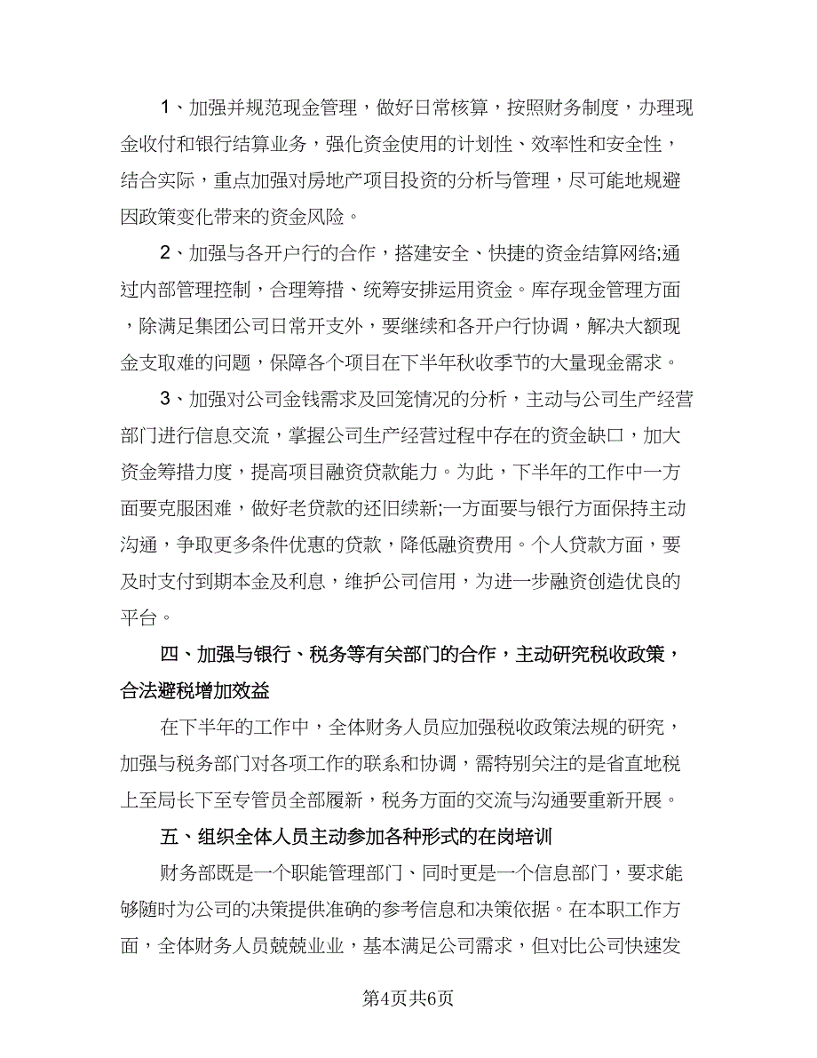 财务人员年度工作计划例文（二篇）.doc_第4页