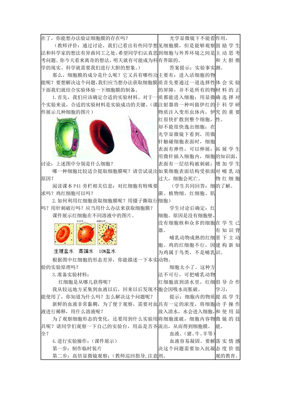 2022年高中生物 3.1《细胞膜——系统的边界》教案28 新人教版必修1_第2页