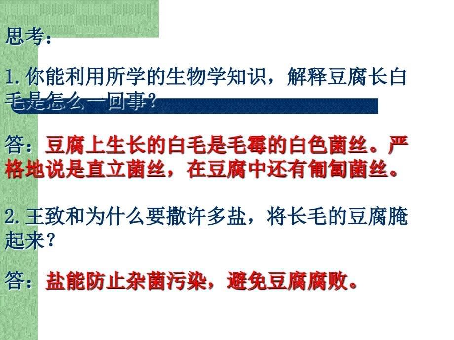 人教版教学课件吉林省扶余一中高二生物腐乳制作课件_第5页