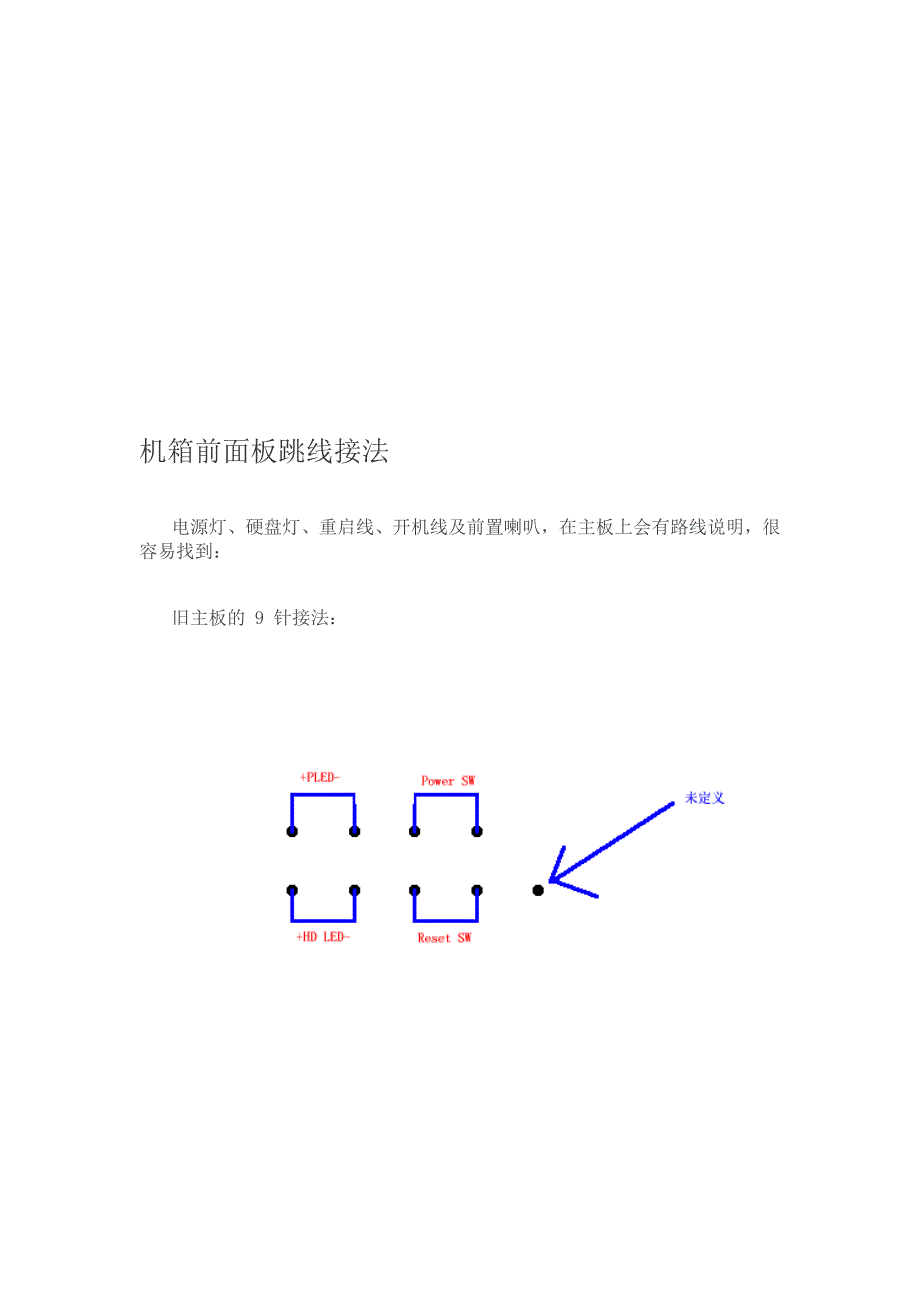 机箱前面板跳线接法_第1页