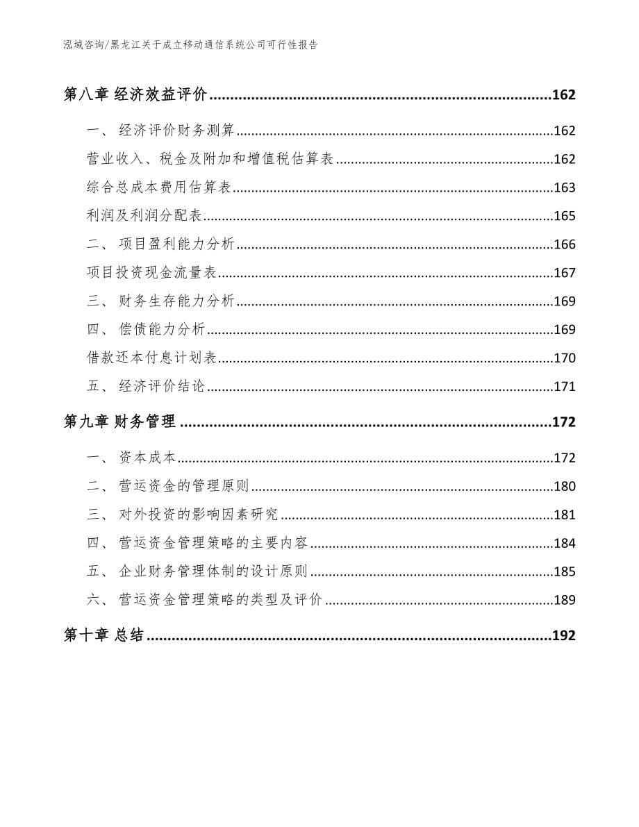 黑龙江关于成立移动通信系统公司可行性报告_第5页