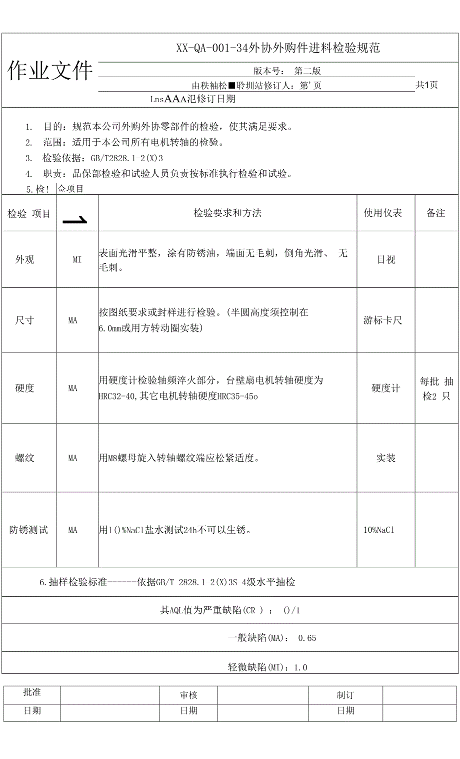 电机转轴检验规范.docx_第1页