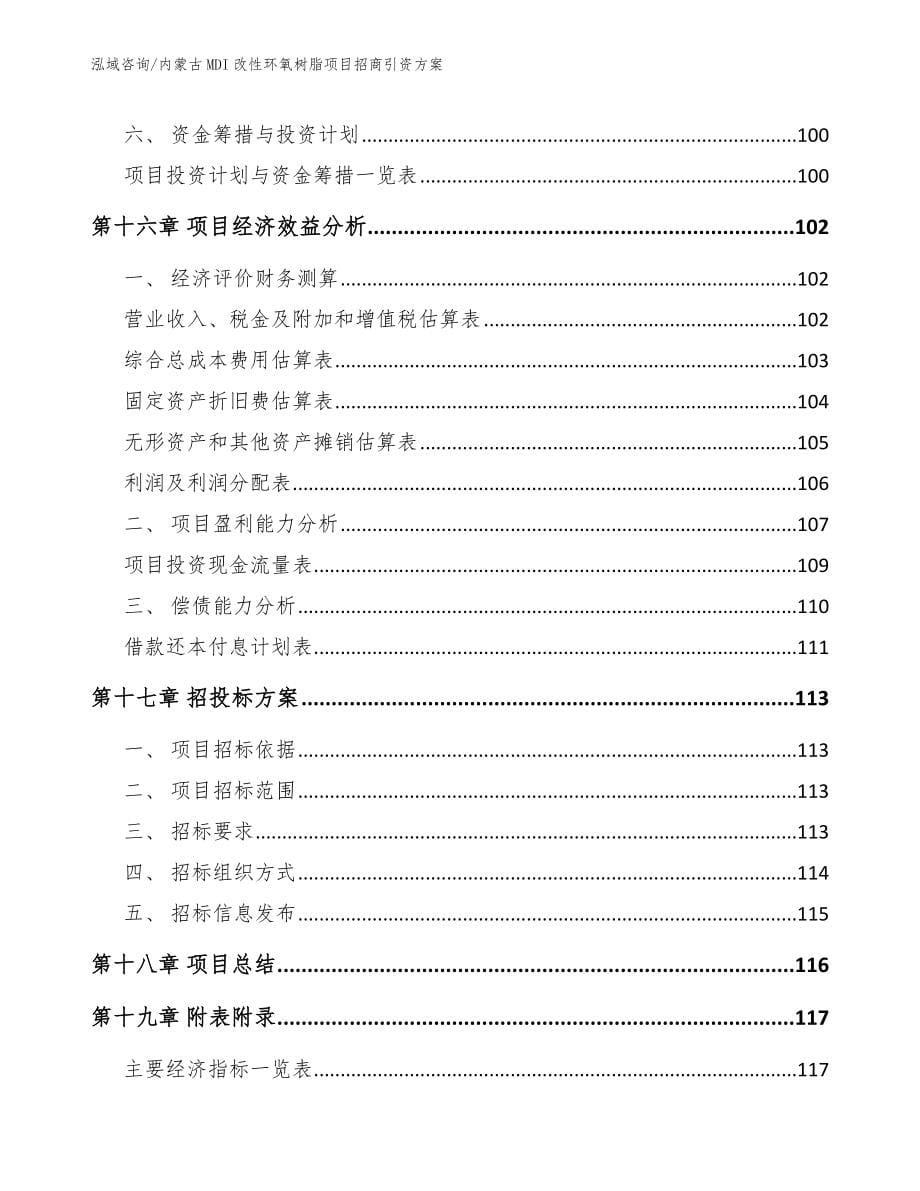 内蒙古MDI改性环氧树脂项目招商引资方案（参考范文）_第5页