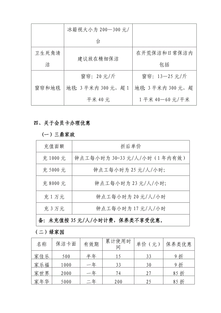 家政公司定价_第3页