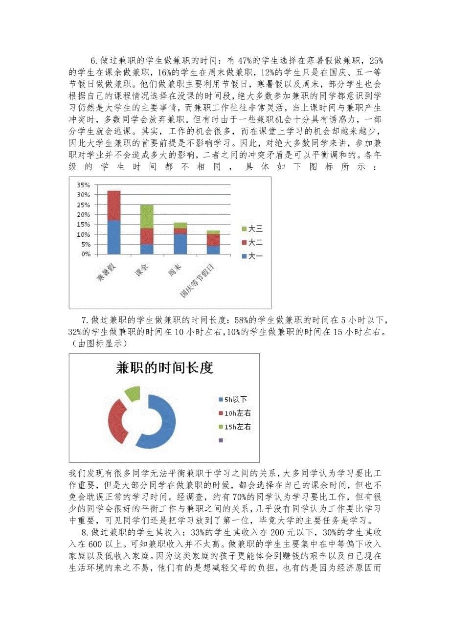 在校大学生课外兼职情况调查报告_第5页