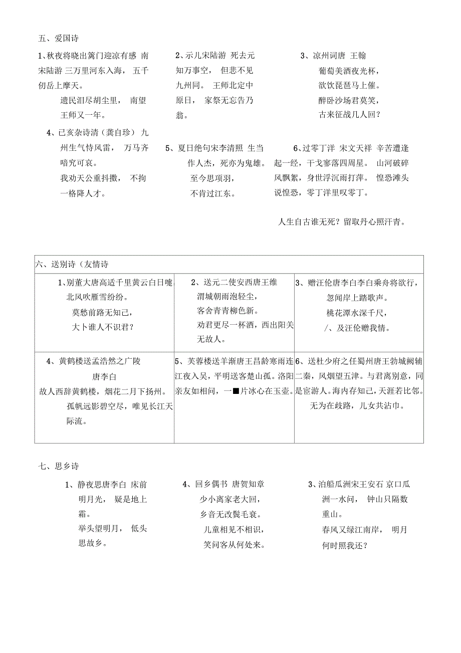 人教版小学古诗分类大全_第3页