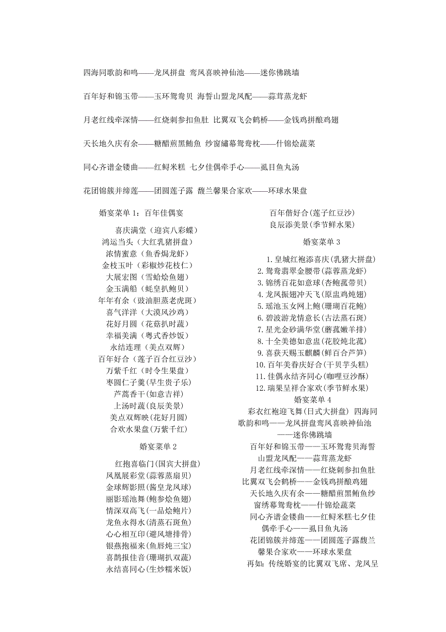 中餐婚宴喜庆菜名.doc_第1页