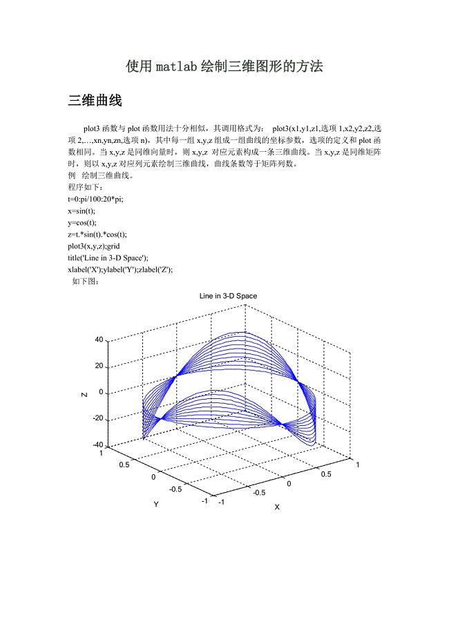 使用matlab绘制三维图形的方法.doc