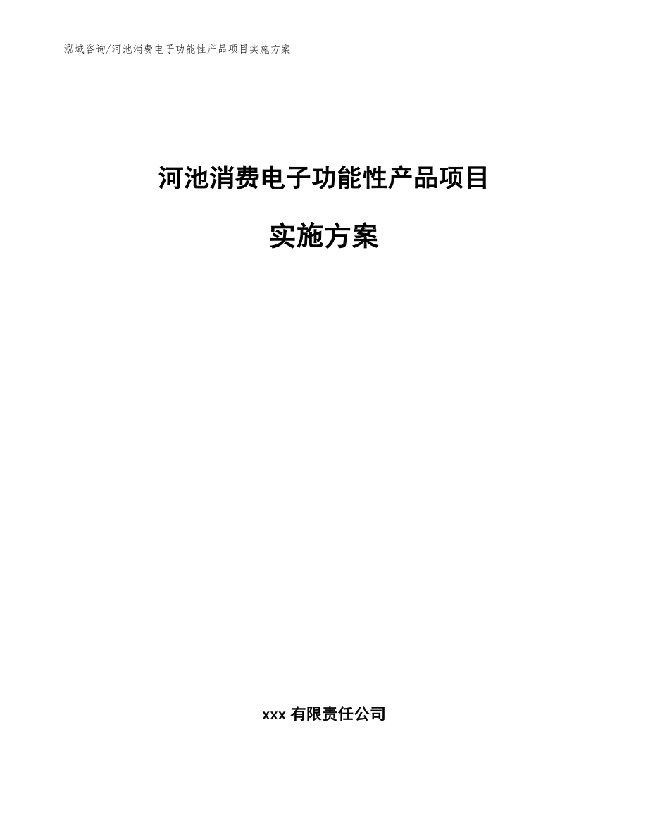 河池消费电子功能性产品项目实施方案_模板参考_第1页