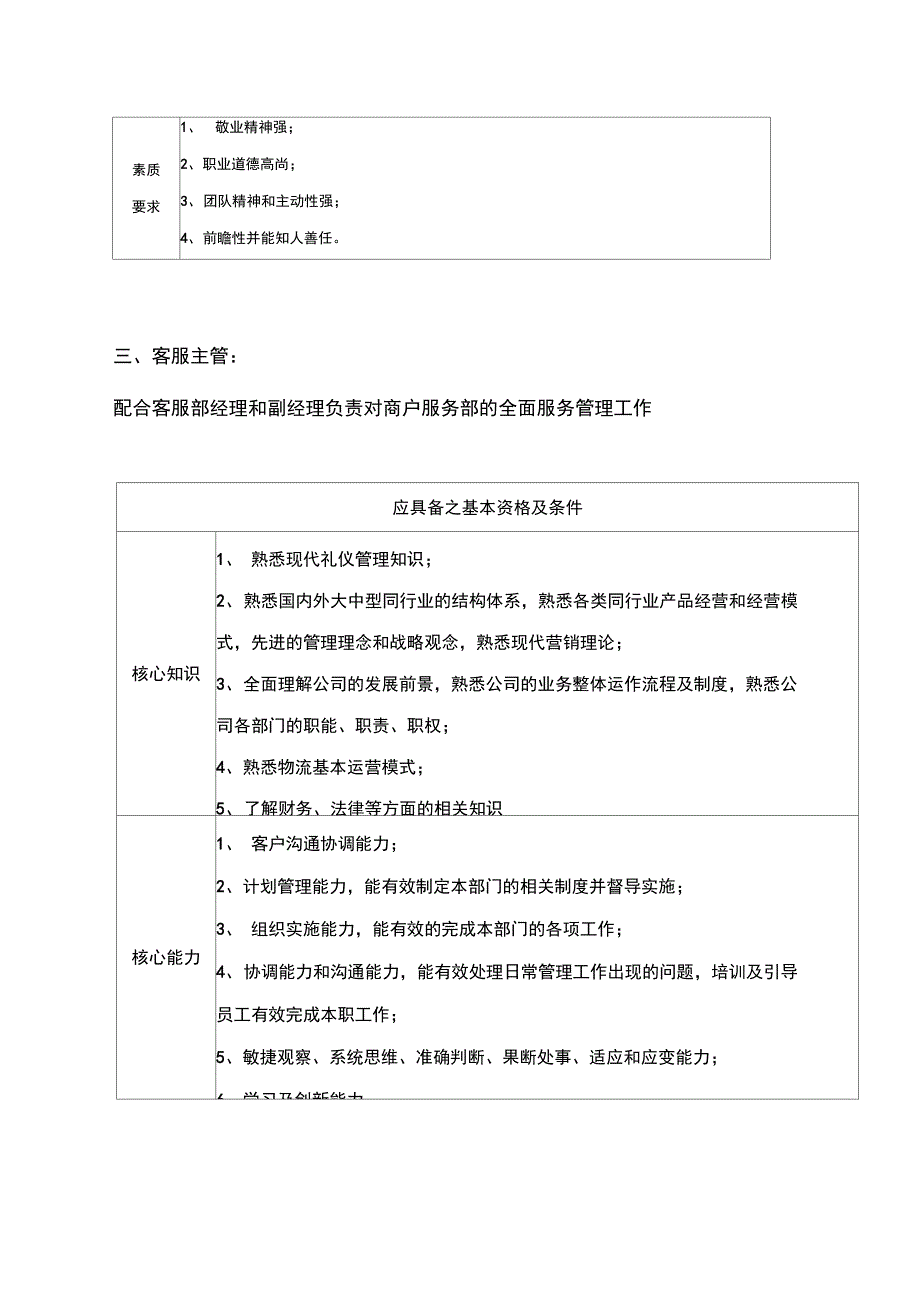 客户服务部岗位及要求_第3页