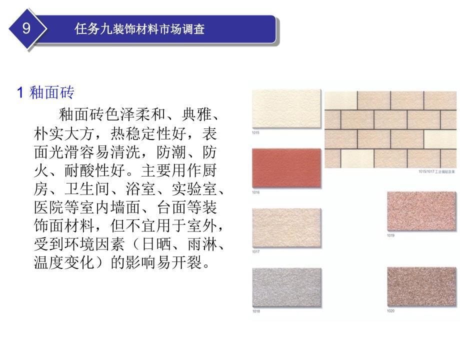 学习情景5装饰材料选用任务九装饰材料市场调查_第5页