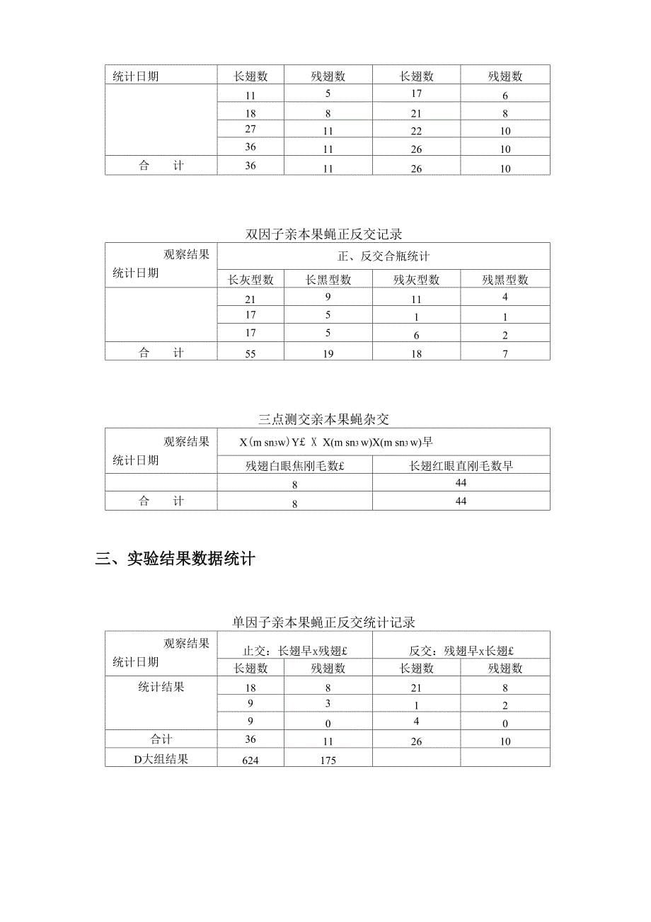 果蝇杂交系列试验结果及遗传学定律验证_第5页