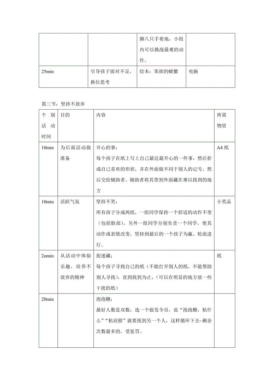 儿童成长团体活动策划案_第3页