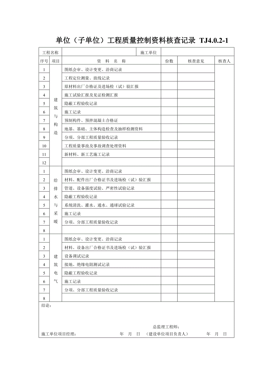 质量验收总表部分doc精_第2页