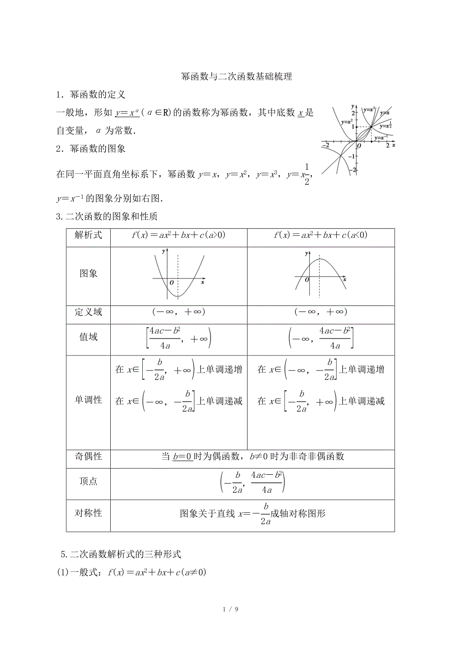 幂函数与二次函数_第1页