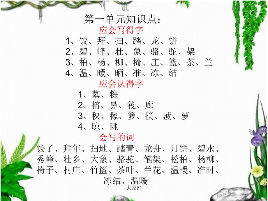 二年级语文下册知识点梳理课件_第1页