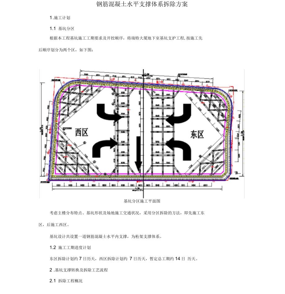 钢筋混凝土水平支撑体系拆除方案_第1页