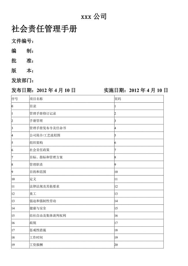 EHS管理手册--.doc