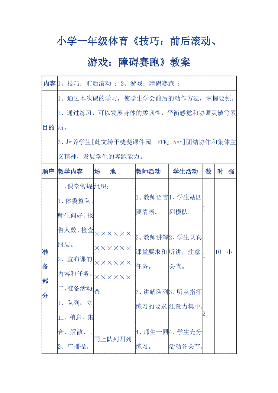 一年级体育《技巧前后滚动》_第1页